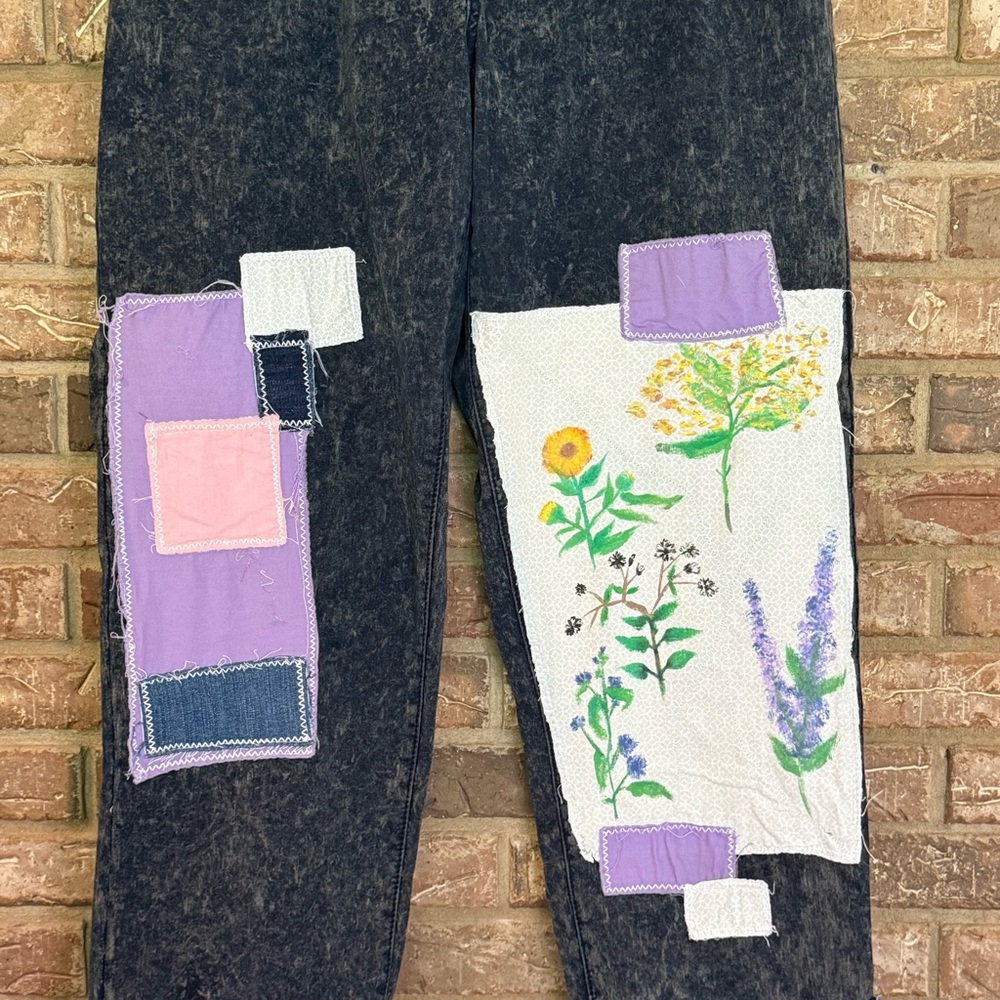 Upcycled Patchwork Hand Painted Denim Oversized B… - image 4